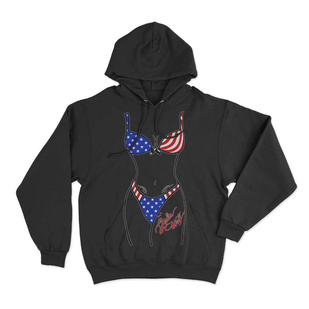 Deep End Bikini Coverup Unisex Hoodie Black Deep End Bikini Coverup Unisex Hoodie Black