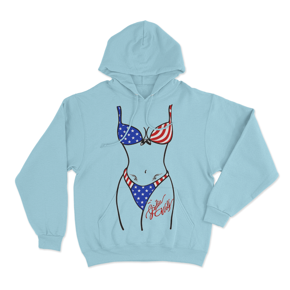 Deep End Bikini Coverup Unisex Hoodie Sky Blue Deep End Bikini Coverup Unisex Hoodie Sky Blue