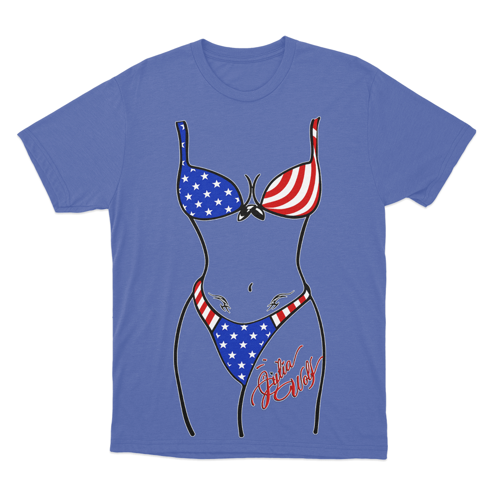 Deep End Bikini Coverup Unisex T Shirt Blue Deep End Bikini Coverup Unisex T Shirt Blue