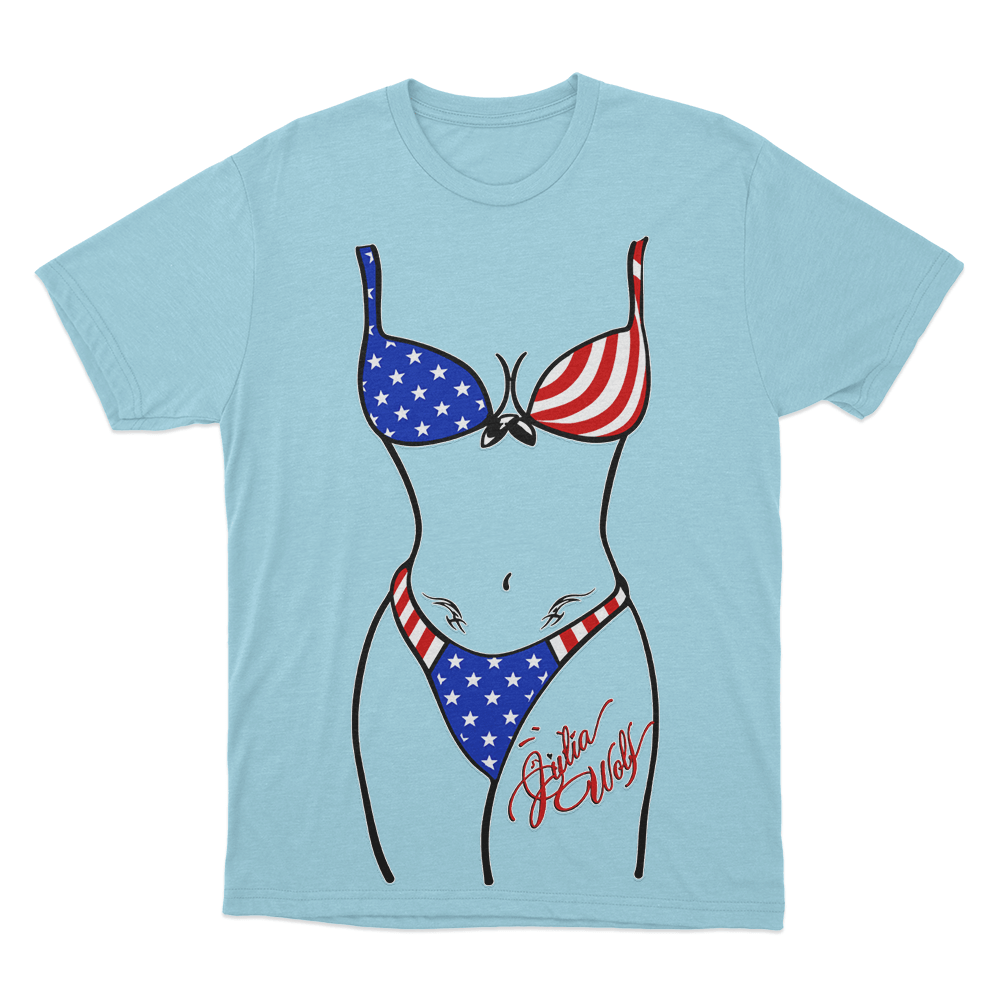 Deep End Bikini Coverup Unisex T Shirt Sky Blue Deep End Bikini Coverup Unisex T Shirt Sky Blue