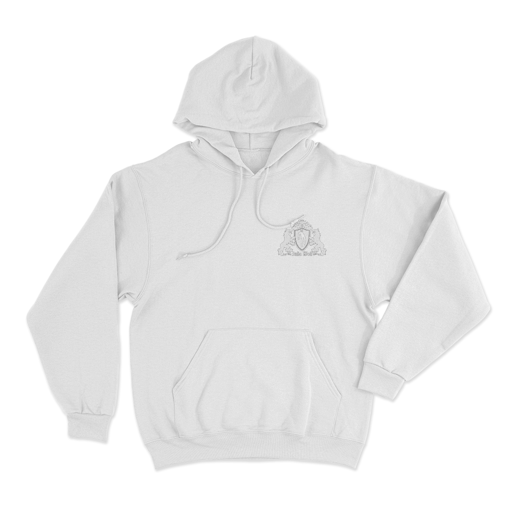 Julia Wolf Hanging Crest Unisex Hoodie White Julia Wolf Hanging Crest Unisex Hoodie White