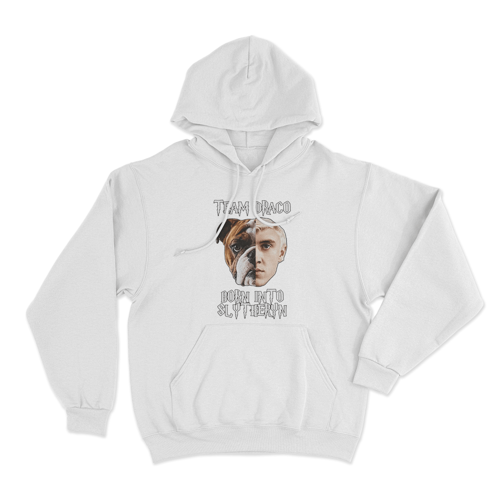 Team Draco Born Into Slytherin Unisex Hoodie White Team Draco Born Into Slytherin Unisex Hoodie White